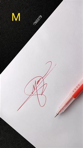 How to sign stylish M signature #shorts