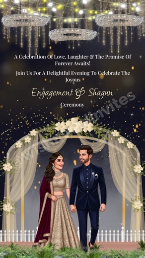 Wish N Wed Wedding Inspiration on Instagram: "Editable Engagement Invitation Video Template ❣️ Edit and download this ring ceremony invitation video in just 15 mins. Engagement Invitation Templates starting at Rs.199 onwards. Video Invitation Maker 👉 Link in bio 🔗 For more details, DM us or WhatsApp: +91-9878949765 Website: www.wishnwed.com Follow @wishnwedinvites for digital wedding invitation #engaged #engagement #ringceremony #engagementlook #engagementinvitation #engagementinvitations #eng