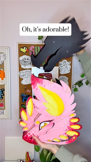 Dragon Puppets Other Sides 😭 #paperart #papercrafts #paperdragon #shorts #viral #funny #markiplier