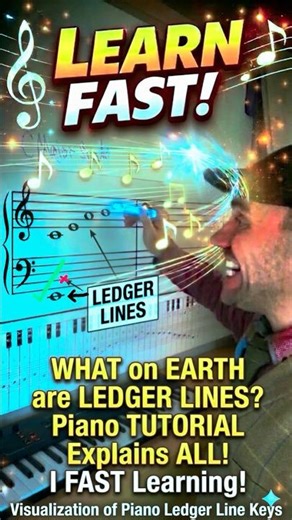 WHAT on EARTH are LEDGER LINES? Piano TUTORIAL Explains ALL! | FAST Learning!