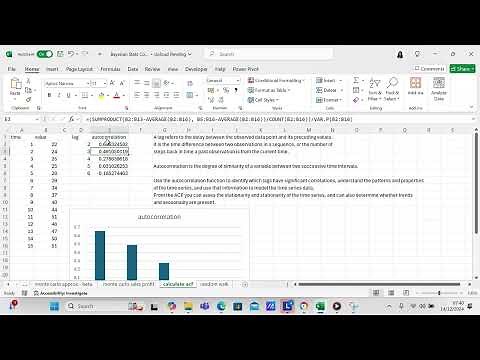 How to calculate the autocorrelation function in Excel
