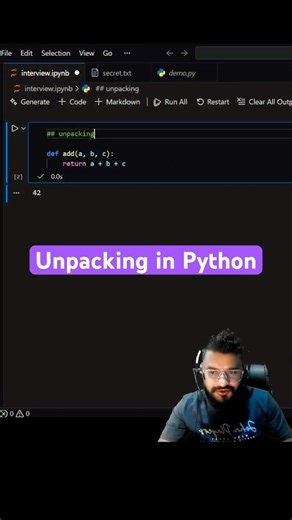 Stop writing ugly Python code - use unpacking #coding #python