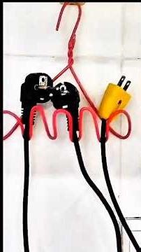 Smart Cloth Hanger Hack for Organizing Cables | Easy DIY Storage#diy #craft #tips