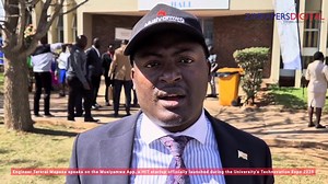 Engineer Tererai Maposa speaks on the Musiyamwa App, a Harare Institute of Technology startup officially launched during the University's #TechnovationExpo2025 | The Herald-Zimbabwe