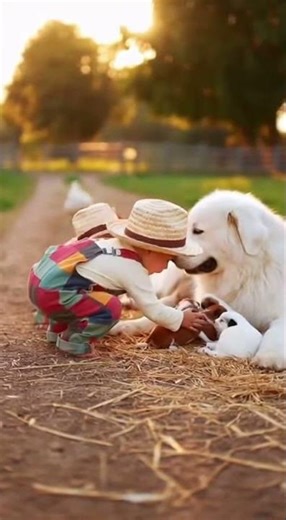 little boy a carrying a puppy video 😍 heartwarming moment to melt your day #ai #puppylove #cutekids