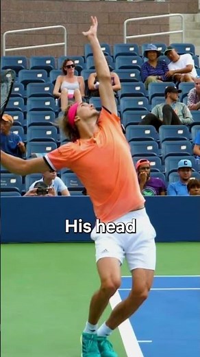 Alexander Zverev's serve : the typical motion of a right-eye dominant