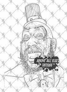 Captain Spaulding Laugh Tattoo Lineart - Etsy
