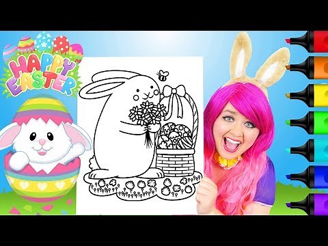 Coloring Easter Bunny Basket & Eggs Coloring Page Prismacolor Markers | KiMMi THE CLOWN