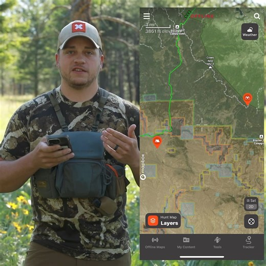 onX Hunt's Route Builder feature allows hunters to quickly create a route from point A to point B with snap-to functionality. Routes can be built in a matter of seconds on any road or trail displayed in onX, and can be followed in-dash or on mobile devices. | onX Hunt