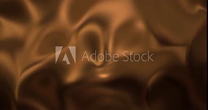 Liquid hot chocolate background. Melted dark chocolat texture 3D rendering loop 4k. Glamour silk backdrop animation.