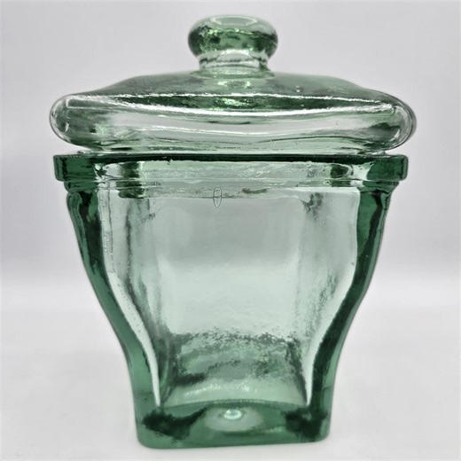 Vintage Recycled Coke Bottle Green Glass Apothecary - Candy - Storage Jar - Etsy