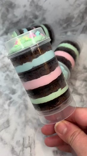 Delicious Brownie Push Pops with Layers of Buttercream and Cake
