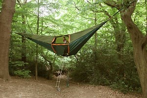 Suspended tent-hammock sleeps 5-8