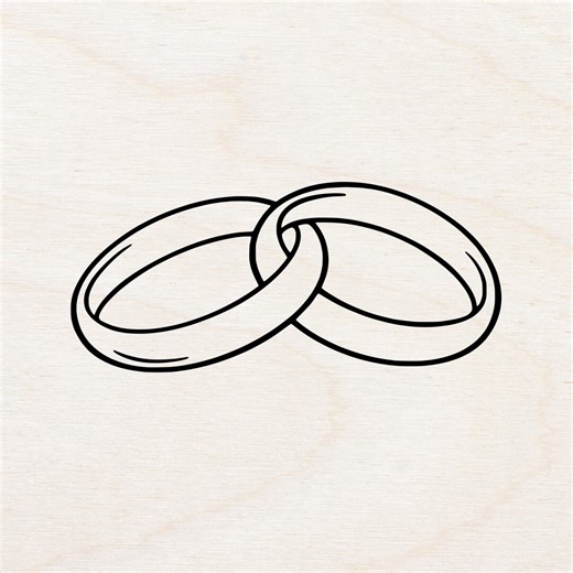 Wedding Rings SVG Interlocking Rings Love Symbol Minimalist Cricut Laser DXF EPS Png - Etsy