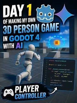 Day 1 of Making My Own 3D Game in Godot 4 With AI | Player Controller. #devlog #gamedev
