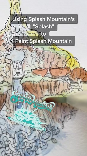 Drawing with Water from Splash Mountain | Disney Fan Art Challenge