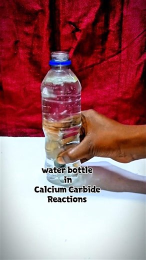 Calcium Carbide in Water Bottle 💧😱। #calciumcarbidereaction #shorts #experiment #diy #viralchallenge