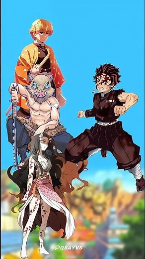 Tanjiro 🆚 Zenitsu,Inosuke and Nezuko #anime