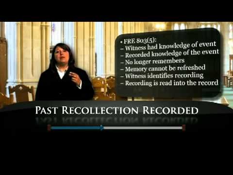 Quick Tip - Past Recollection Recorded