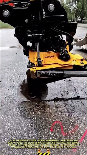 Perfect asphalt road cutting process for rapid street repair #dailywork #satisfying #work