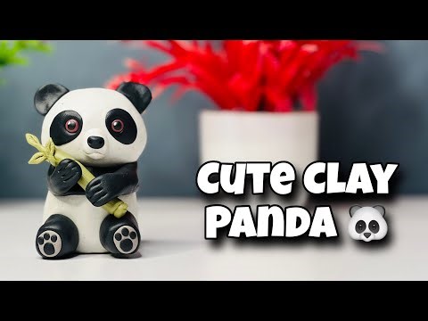 Cute Clay Panda making with polymer clay