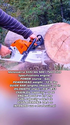 132K views · 1.3K reactions | Motosserra Stihl Ms 500 i Test Cuts...
