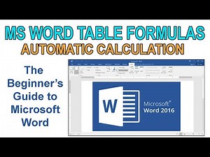 HOW TO USE FORMULAS ON MS WORD TABLE FOR BEGINNERS