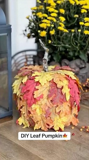 DIY Leaf Pumpkin | Easy Fall Craft for Cozy Home Decor