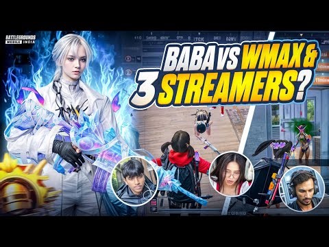 Wmax+ 3 Streamers vs Current Baba ~ BGMI #streamervsstreamer #streamer #wmaxgaming 