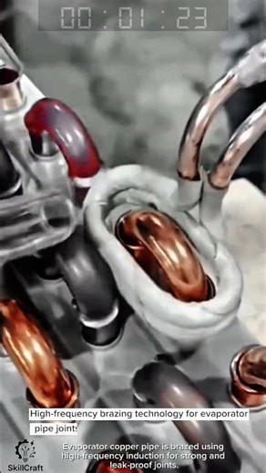 High-frequency brazing technology for evaporator pipe joints