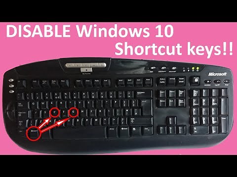 how to DISABLE Windows 10 Shortcut keys using registry editor