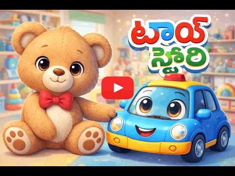 Kids Toy Story Telugu | Sharing Is Caring | Preschool Learning Video 🧸 టాయ్ స్టోరి – పంచుకోవడం 🚓