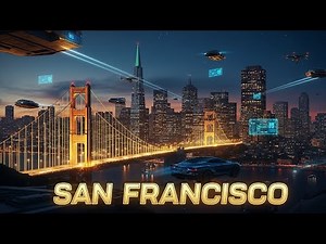 San Francisco 2050: Luxurious Sci-Fi Futuristic City | AI, Flying Cars & Golden Skies 4K