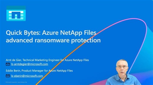 Quick Bytes: Azure NetApp Files advanced ransomware protection | Arnt D.