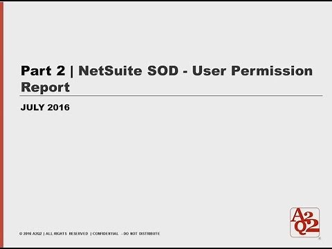 #54 | Part 2: Running NetSuite Roles and Permissions Report