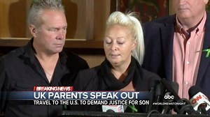 PARENTS SPEAK OUT: The British parents of a teenager accidentally killed by an American diplomat’s wife in a crash have come to the United States demanding justice, saying her written apology is not enough. Eva Pilgrim has more. https://abcn.ws/2IQjBzP | ABC World News Tonight with David Muir