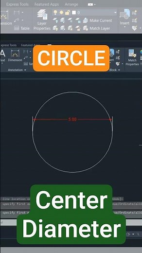 Draw a Circle by Center & Diameter in AutoCAD