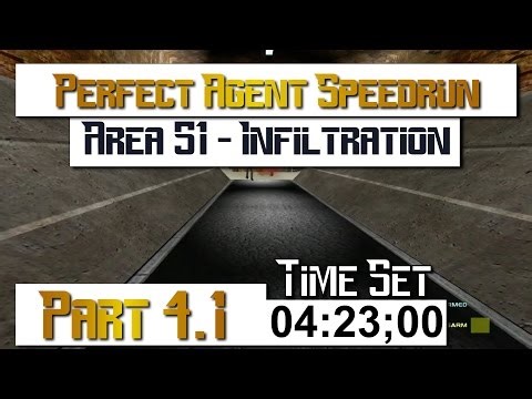 Perfect Dark Speedrun Perfect Agent part 4.1 Area 51 - Infiltration