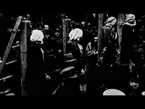 REAL FOOTAGE - Public Pole Hanging of Nazi War Criminals in Hungary Part 1