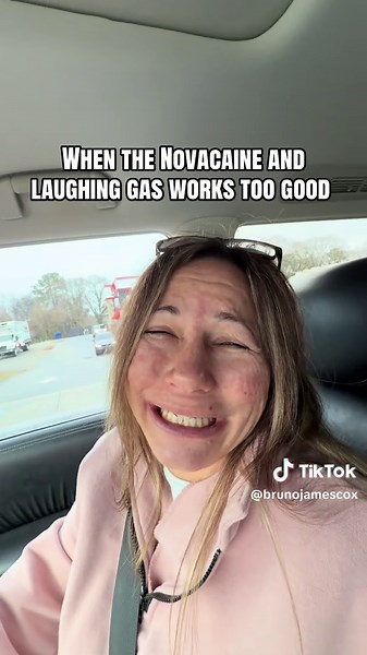 When the Novacaine and laughing gas worked too good. 😂😂. She couldn’t move her upper lip. #funny #laugh #fyp