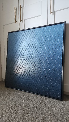 Get lost in the depths... • INTO THE BLUE • 90cm x 90cm blue textured art fade with a deep edge black frame #texturesbyjess #texturedart #textureart #texturedpainting #minimalart | Textures by Jess