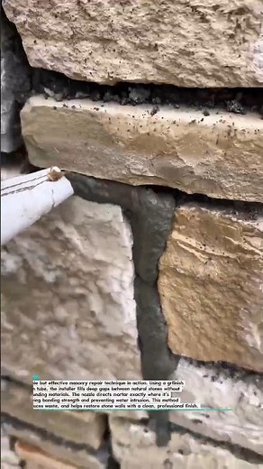 The Fastest Way to Fill Stone Wall Gaps! #Masonry #Stonework #Construction