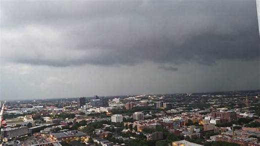 Storms with dark clouds and lightning in Chicago, Illinois