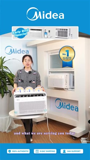 Midea 6K/8K/10K/12K BTU U Shaped Smart Inverter New Window Air Conditioner, 2025 version, Cools up to 450 Sq. Ft.,Ultra Quiet with Open Window Flexibility, Works with Alexa/Google Assistant, 35% Energy Savings, Remote Control