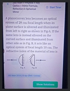 Optics > Mirror Formula, Reflection in Spherical Start Timer Mi... | Filo