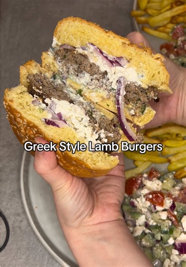 Delicious Greek Style Lamb Burger Recipe
