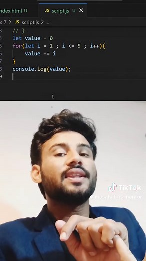 count sum of loops value . . . . . #viral #webdevelopment #programming #fyp #javascript