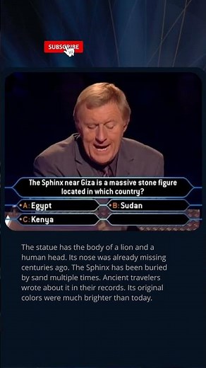 Where Is the Great Sphinx Located? 🐫 #quiz #millionaire #trivia #history #sphinx #didyouknow #tvshow