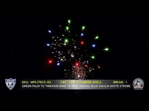 1.4G PRO FIREWORKS: PCS003 BULK 60G COLOR BREAK WITH MINE 1.75" CYLINDER SHELL; EFFECT 12