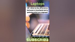 What is the difference between a touchpad and a pointing stick on a laptop?